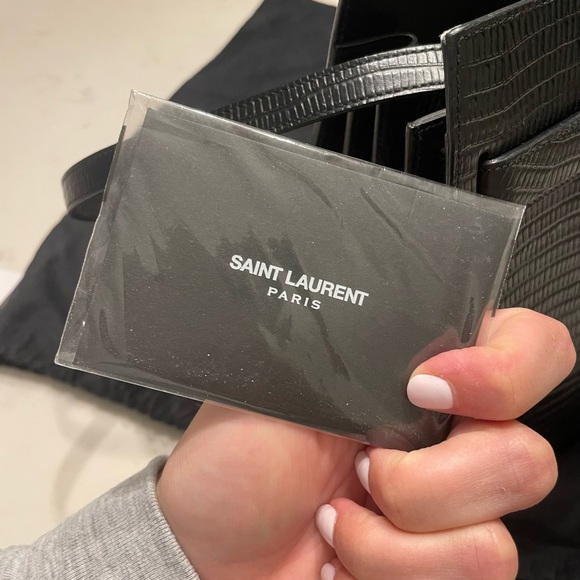 Saint Laurent ‘Sac du Jour’ black gloss croc embossed leather, silver hardware - Picture 8 of 8